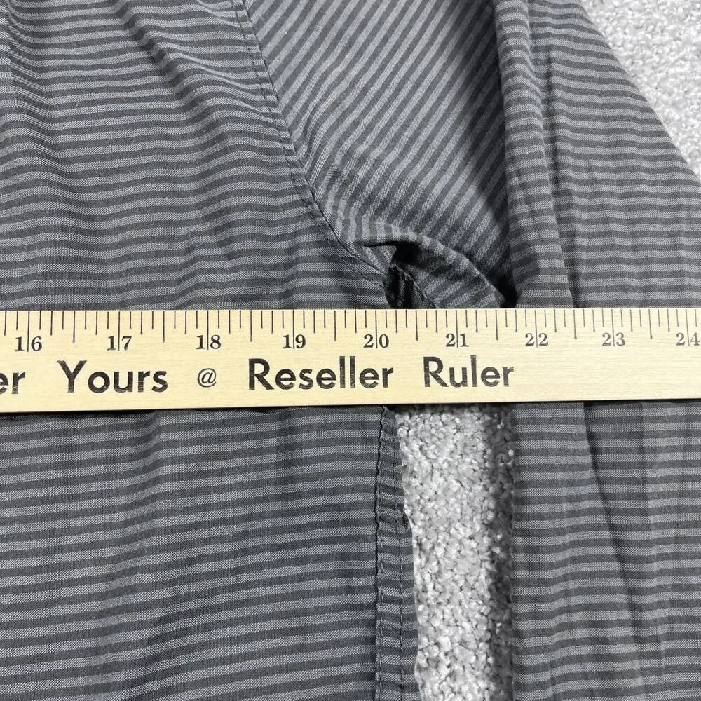 North Face Button Down Shirt Mens Medium Stripe Long Sleeve Outdoors‎ Gray